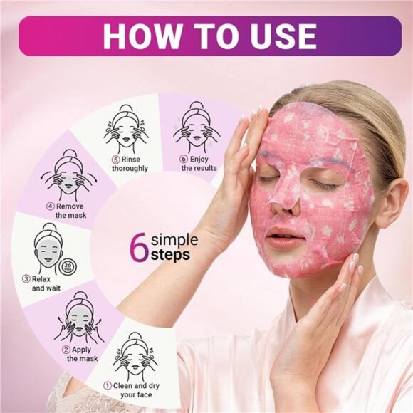 12 Pack of Sheet Face Masks Skincare - Collagen Face Mask Sheets with - Picture 6 of 6